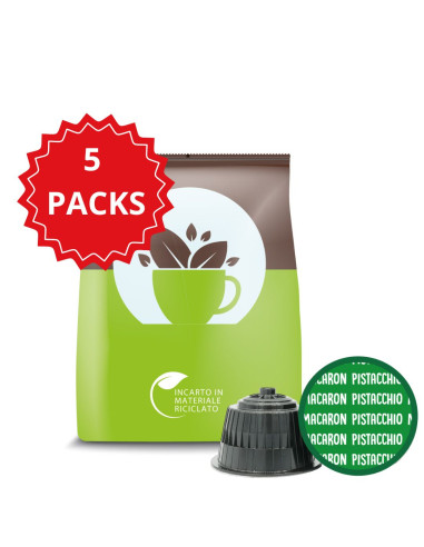 5 SACCHETTI CAPSULE COMPATIBILI DOLCE GUSTO MACARON PISTACCHIO