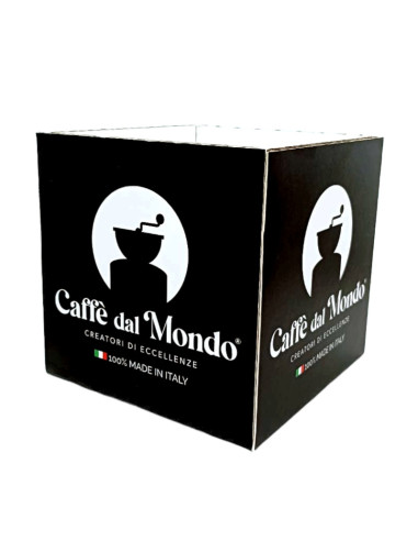 Porta Capsule Cubo in Cartone con Logo Caffè dal Mondo