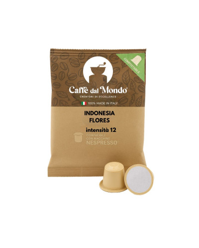 80 CAPSULE COMPATIBILI NESPRESSO INDONESIA FLORES - COMPOSTABILE